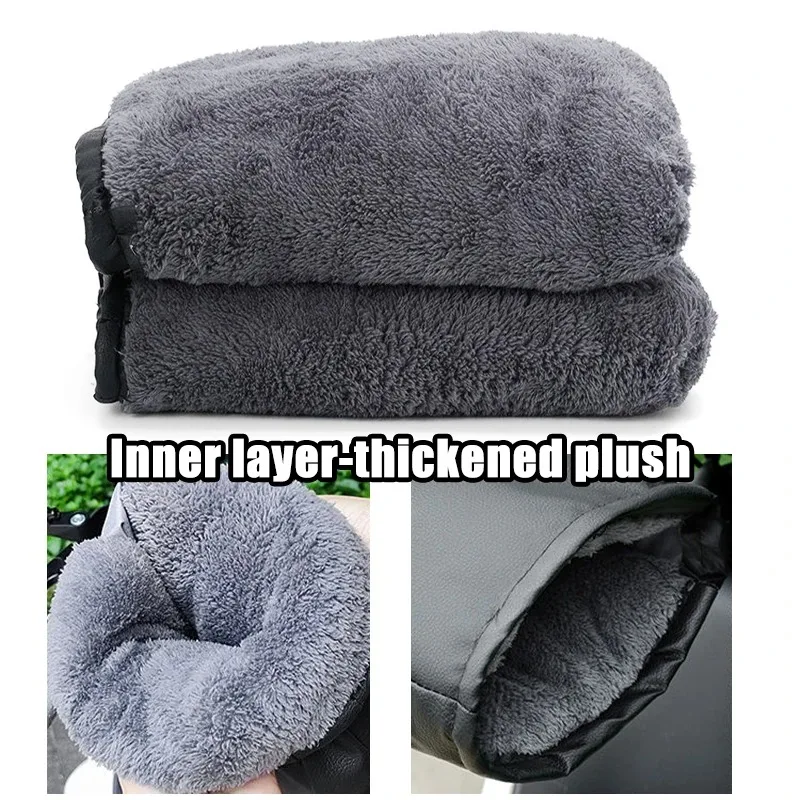 Guantes cálidos para manillar de invierno, manguitos impermeables para motocicleta y bicicleta, calentadores para clima frío - imagen 3