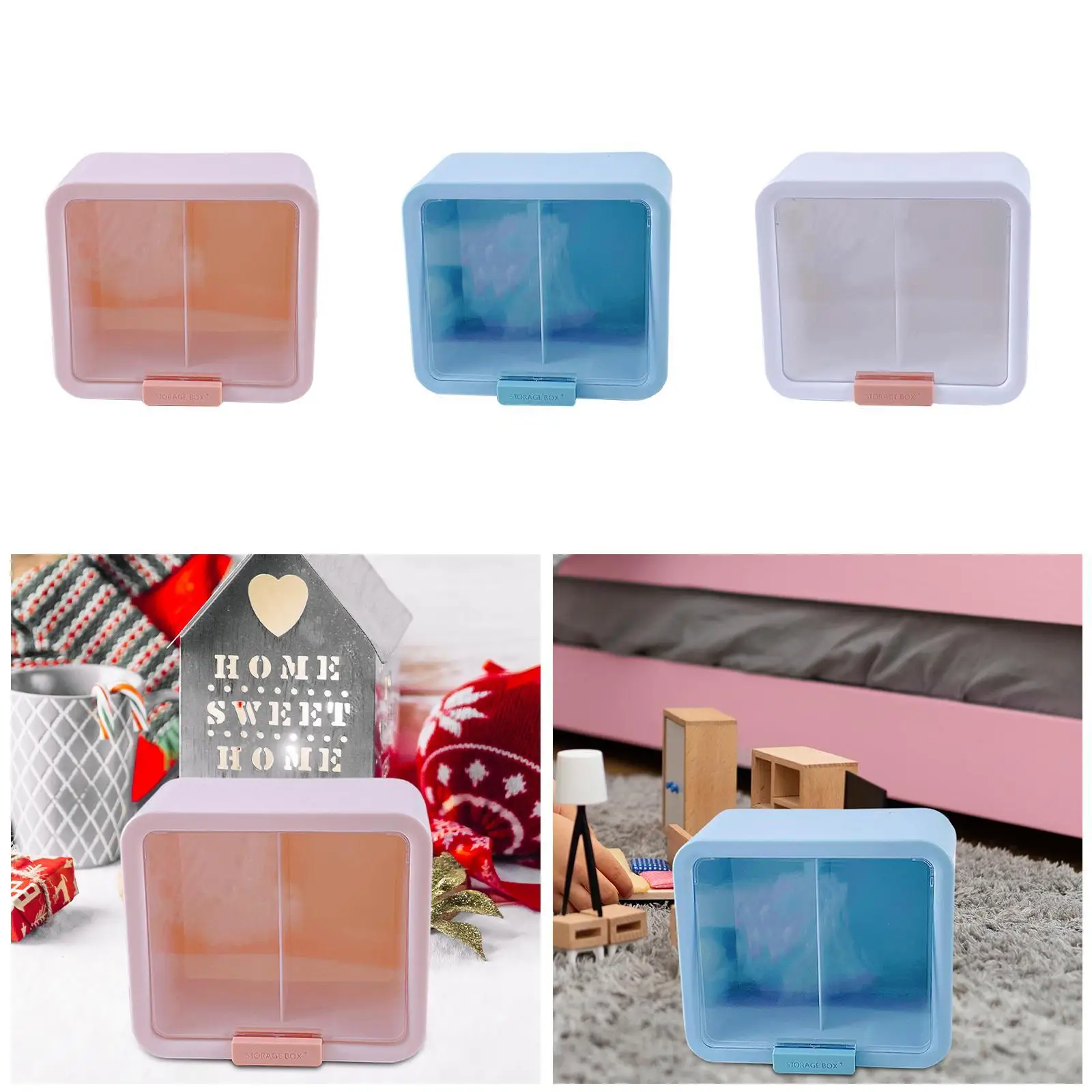 Clear Display Case Cabinet Storage Cube Doll Storage Box Container for Collectibles Action Figures Toys Miniature Figurines