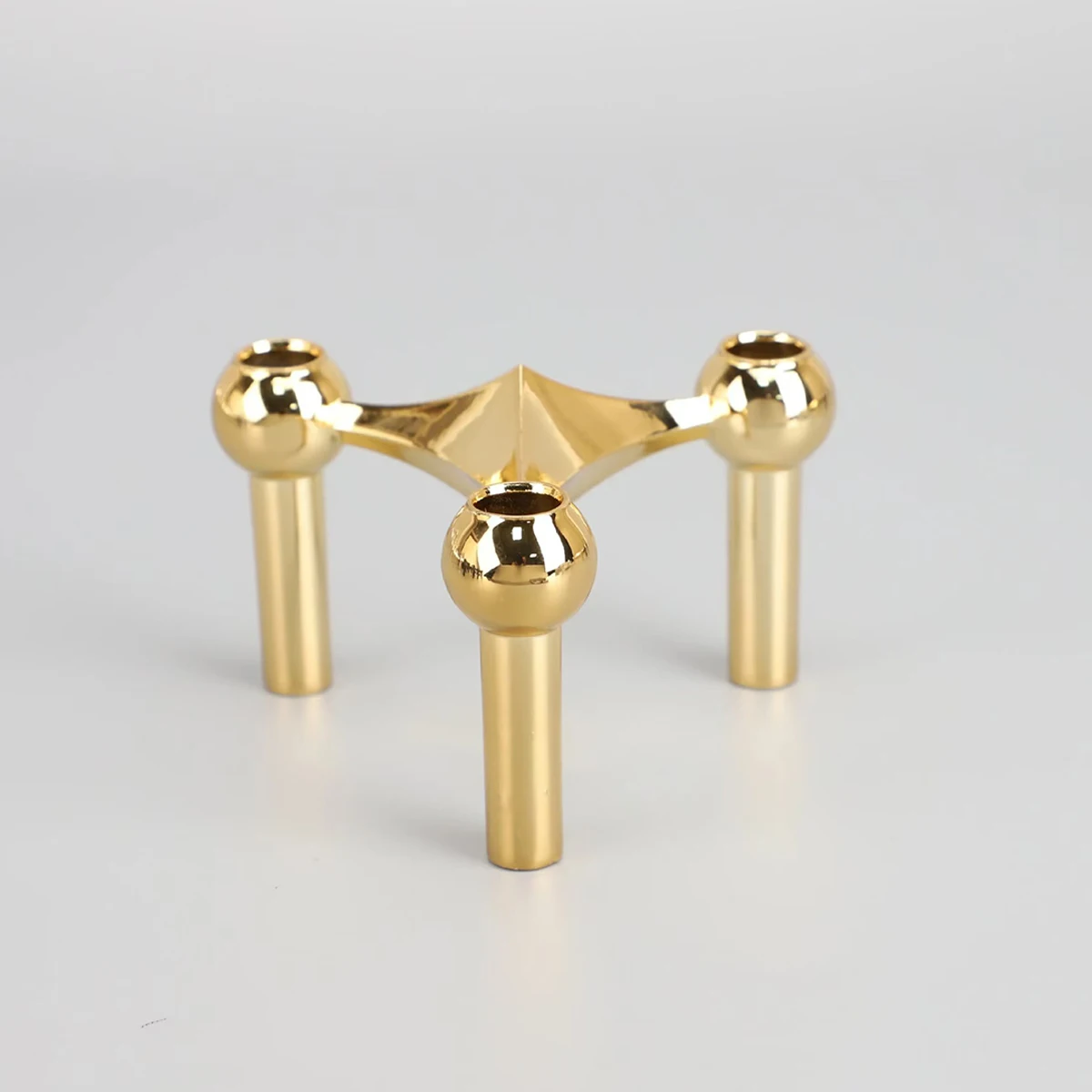 Candelabro de Metal con estructura Molecular nórdica, candelabro dorado, centro de mesa, decoración para sala de estar, regalo, candelabro decorativo para el hogar - imagen 3