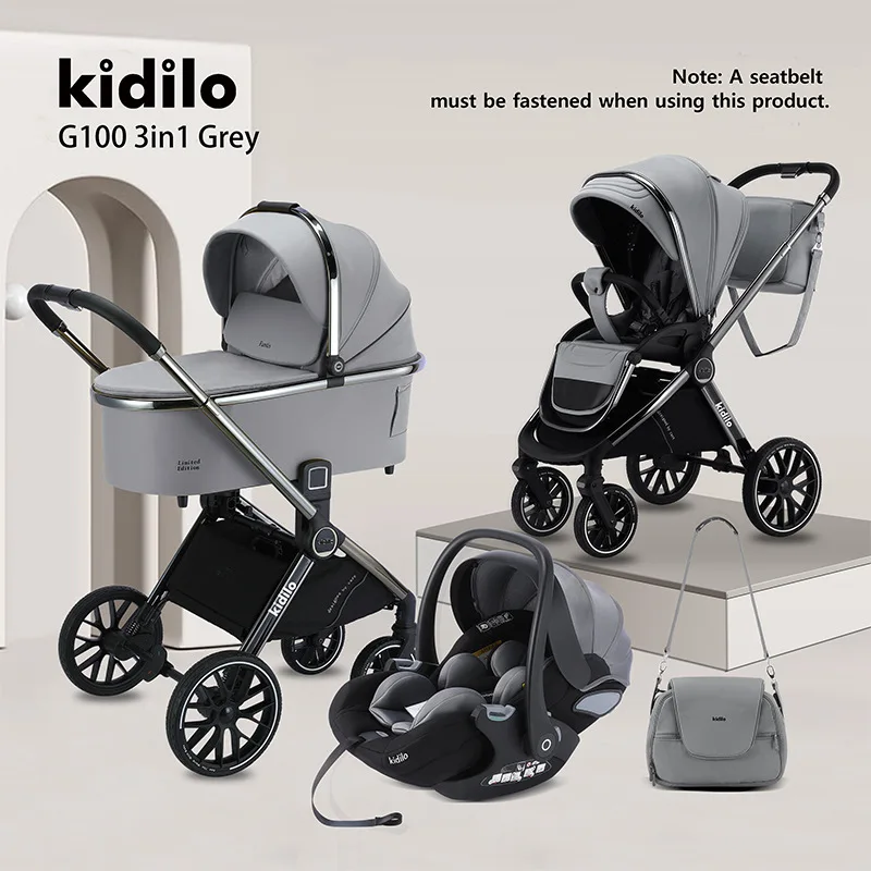 Cochecito de bebé Kidilo puede sentarse y acostarse, artefacto plegable ligero para caminar, cochecito portátil bidireccional para niños - imagen 3