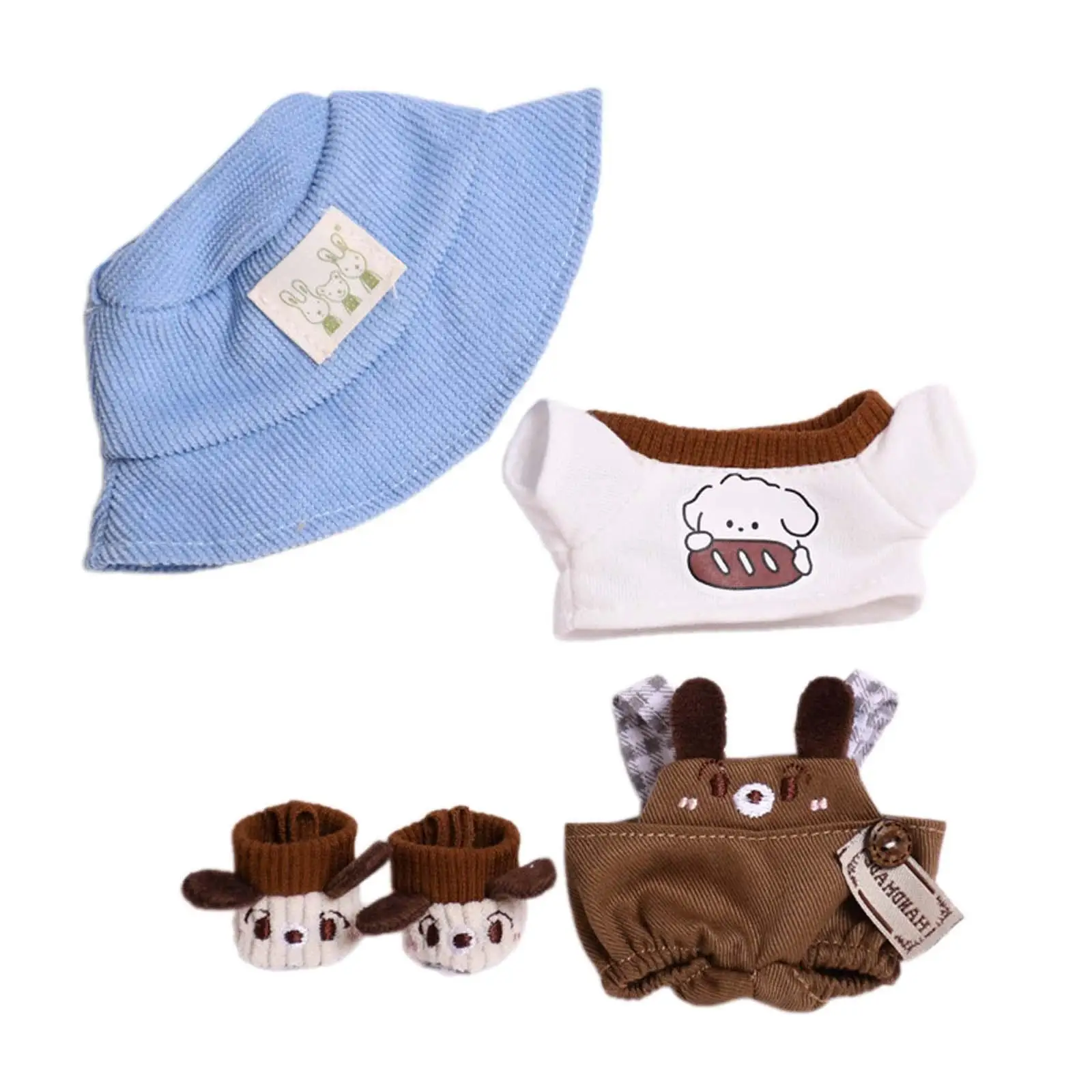 Plush Doll Clothes Handmade Pants and Hat for Gifts DIY Supplies Photo Props