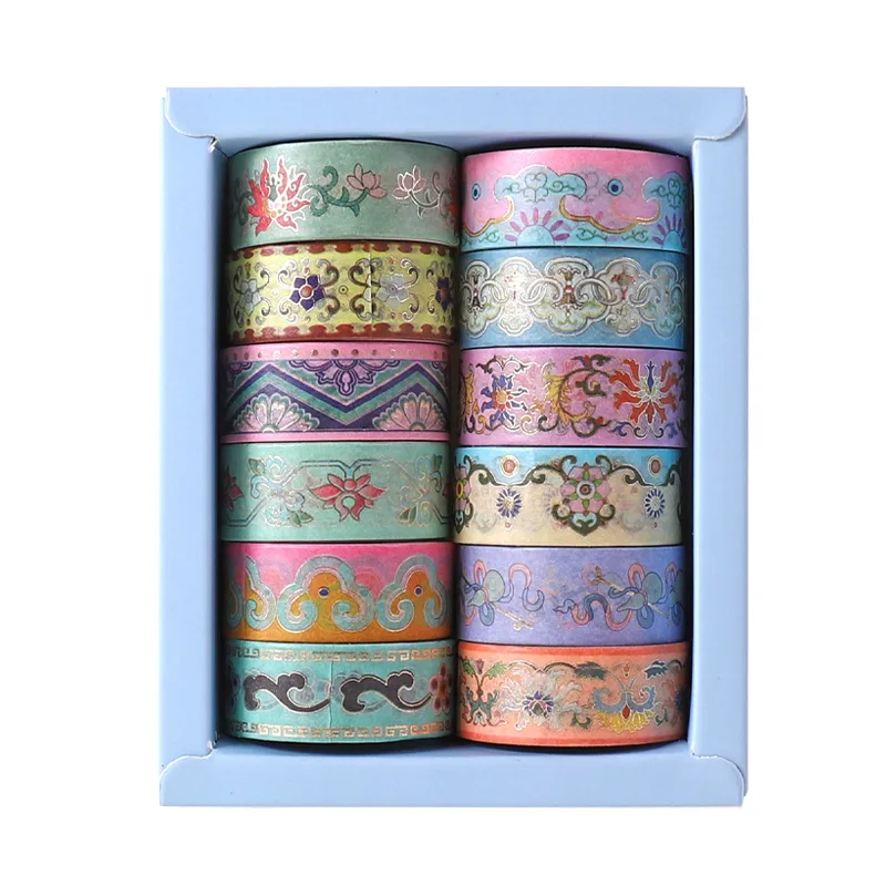 Set de 12 cintas washi doradas para manualidades y scrapbook - imagen 4