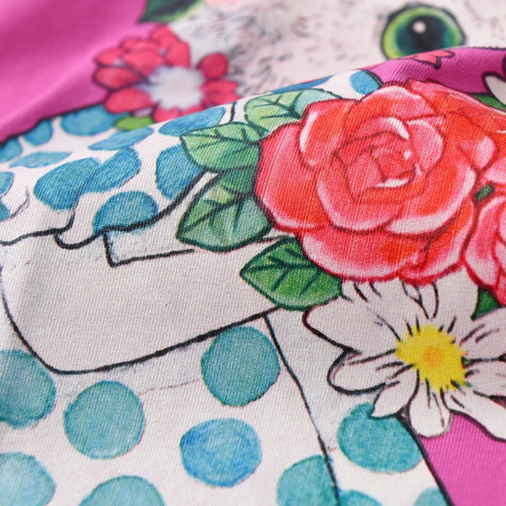 DXTON vestido de primavera para niñas con mangas rayadas y flores - imagen 3