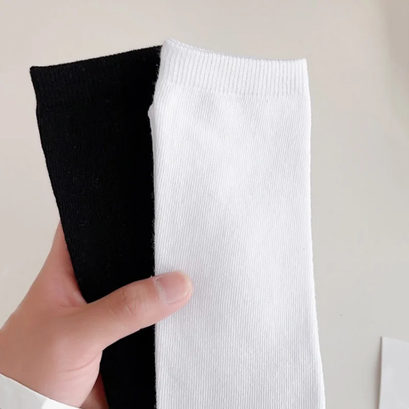 Calcetines para niños y niñas, calcetines largos hasta la rodilla blancos para niños, calcetines de fútbol negros, medias para estudiantes de 1 a 15 años, novedad de primavera - imagen 5