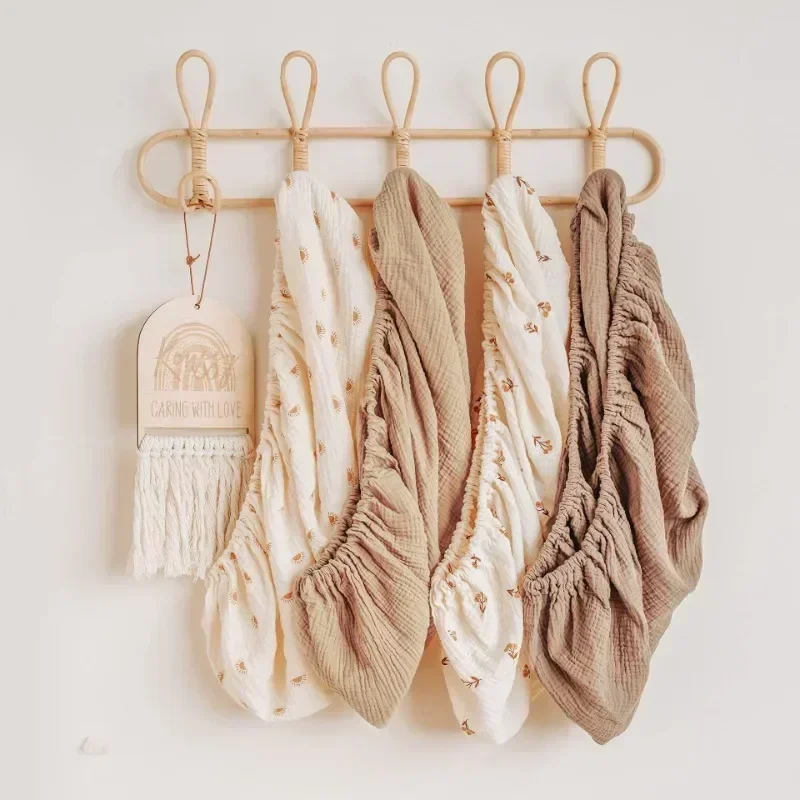 Sábana bajera para bebé, Sábana para cuna de recién nacido, muselina de algodón suave y transpirable, Sábana plana Universal de Color sólido para cuna de bebé