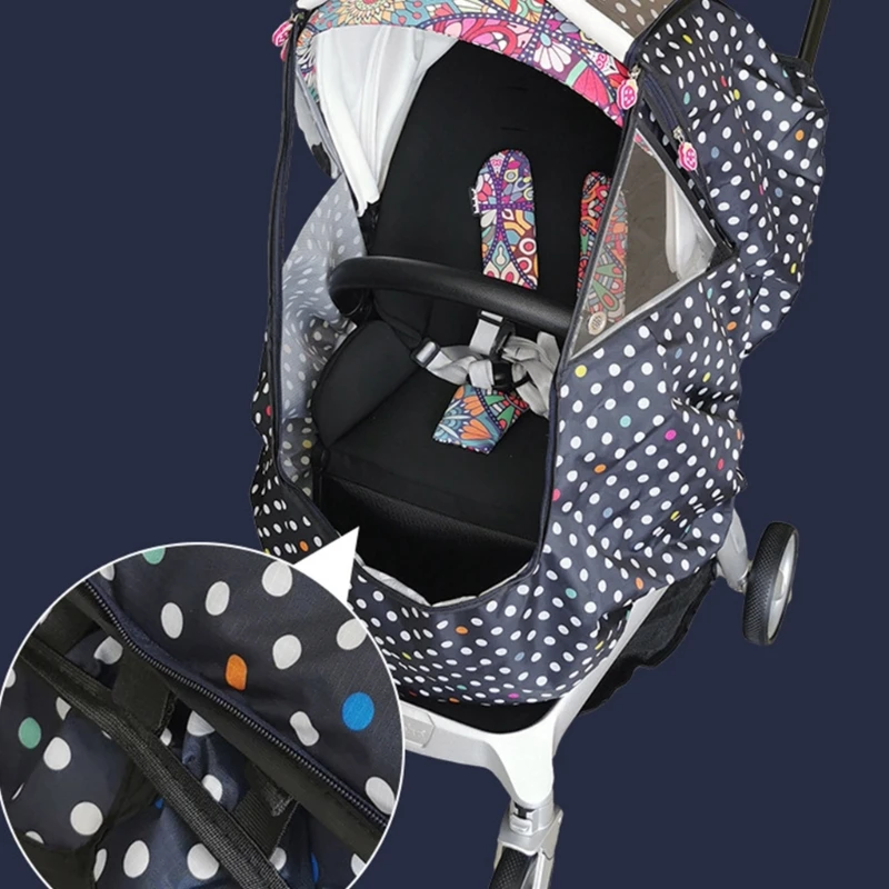 Universal cochecito de bebé cubierta de lluvia accesorios grueso impermeable a prueba de viento Oxford cochecito cubierta protectora contra la lluvia escudo meteorológico - imagen 2