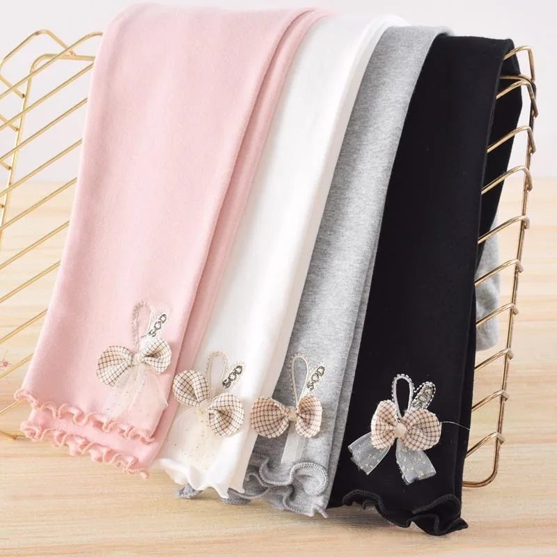 Leggins infantiles de algodón con lazo – Primavera verano