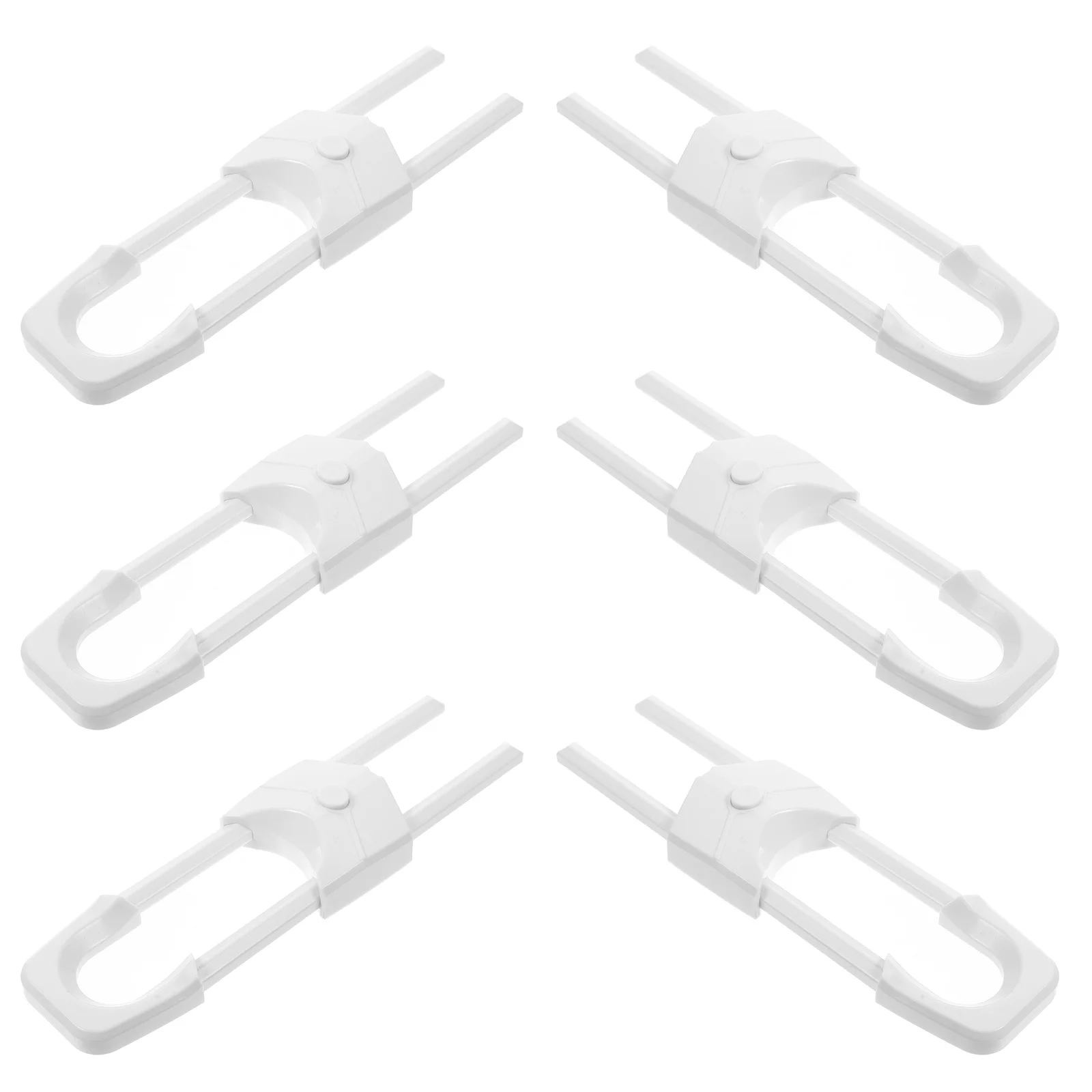 6 uds gabinete de seguridad de plástico a prueba de niños cerraduras de seguridad en forma de U pestillos para cocina cerraduras de gabinete de bebé duraderas en forma de U - imagen 4