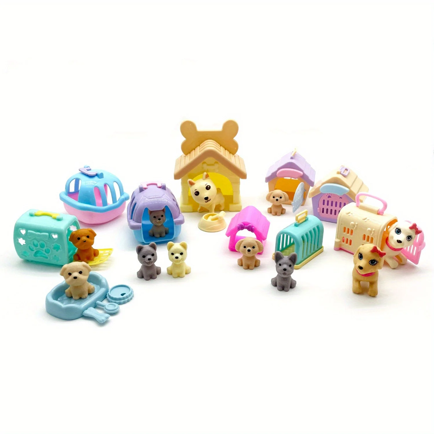 Juguete para juego de imitación, Mini mascotas a la moda, casa para perros y gatos, perrera, bañera para niños, casa de juego, accesorios de juguete, el mejor regalo para niños