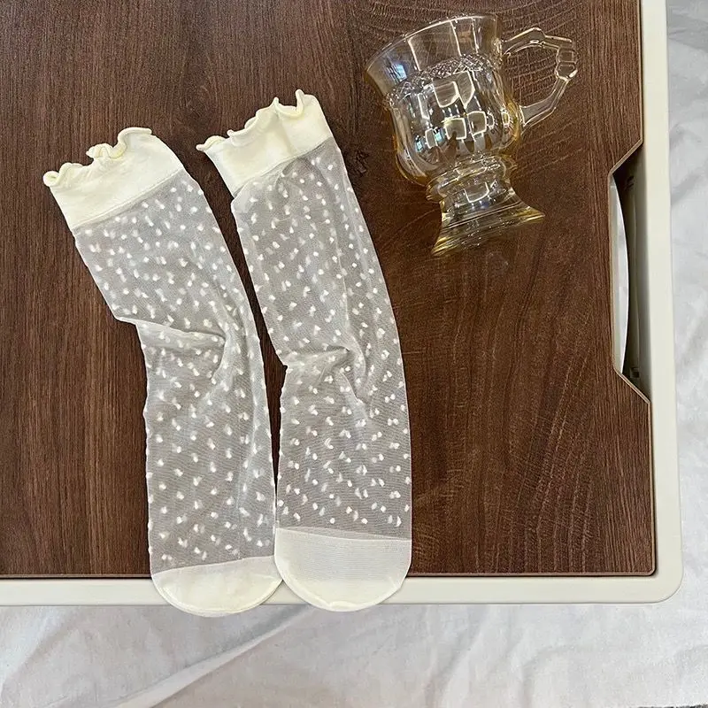 3 par/lote de calcetines hasta la rodilla para niñas, calcetines largos de encaje suave para niños, calcetines de princesa con volantes, calcetines bonitos para niñas de 2 a 12 años - imagen 4