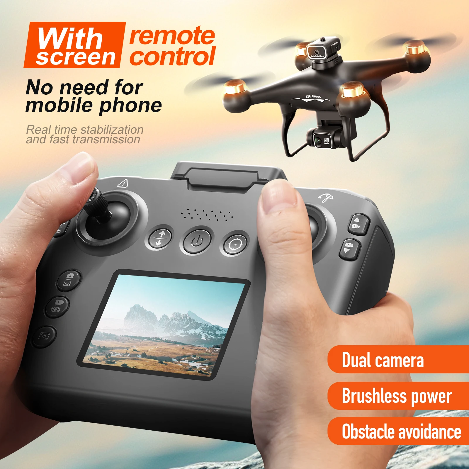 Dron S116 MAX RC 8K Cámara Dual HD flujo óptico profesional con pantalla sin escobillas 360 evitación de obstáculos WIFI FPV RC Dron