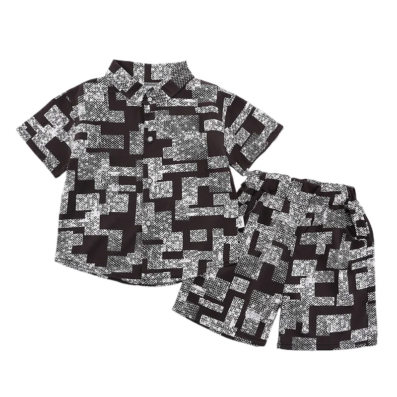 Nueva ropa de verano para bebés, traje para niños, camisa, pantalones cortos, 2 unids/set, ropa para niños pequeños, disfraz informal de moda infantil, chándales para niños