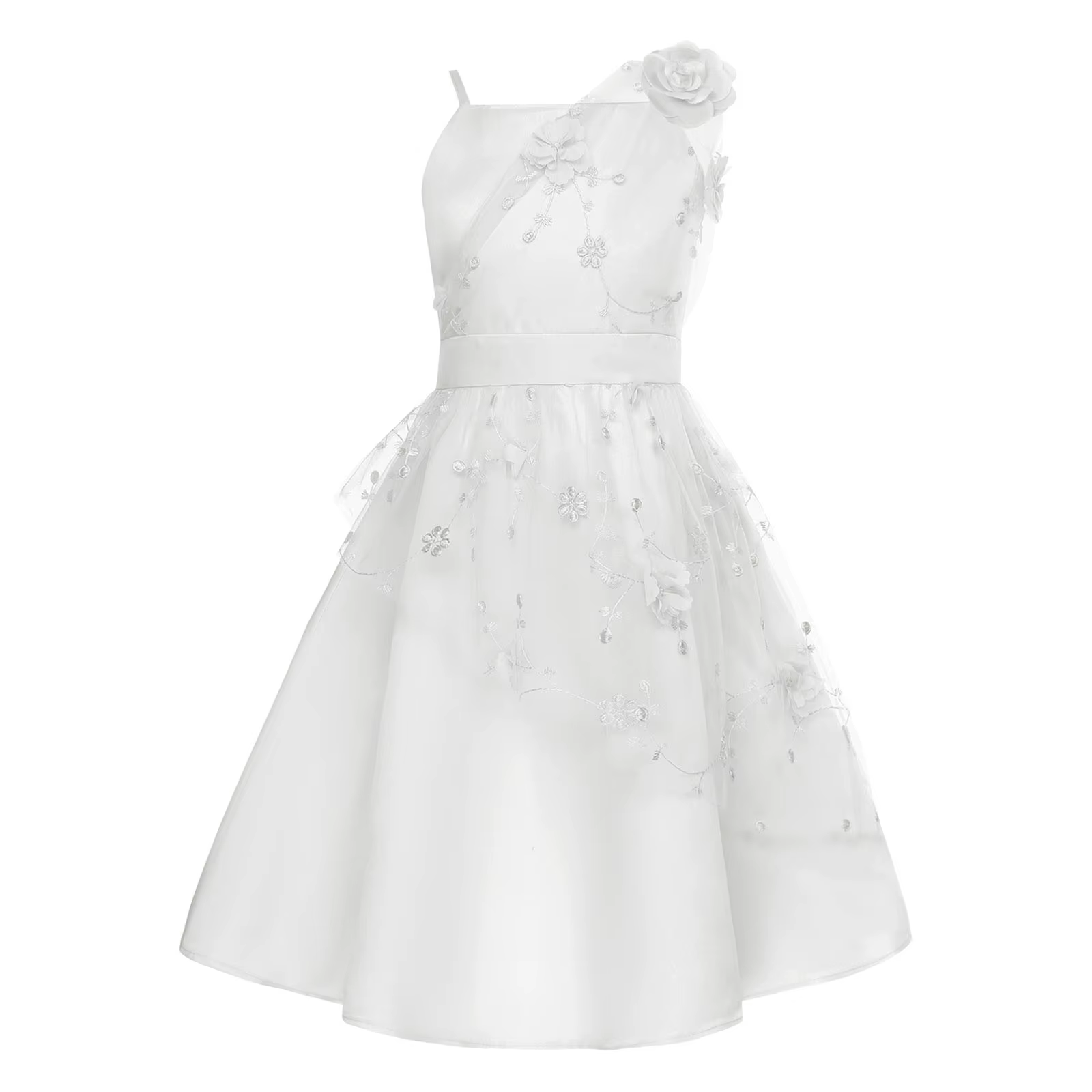 Vestido de tul bordado con flores para niñas – Fiesta y ceremonias - imagen 5