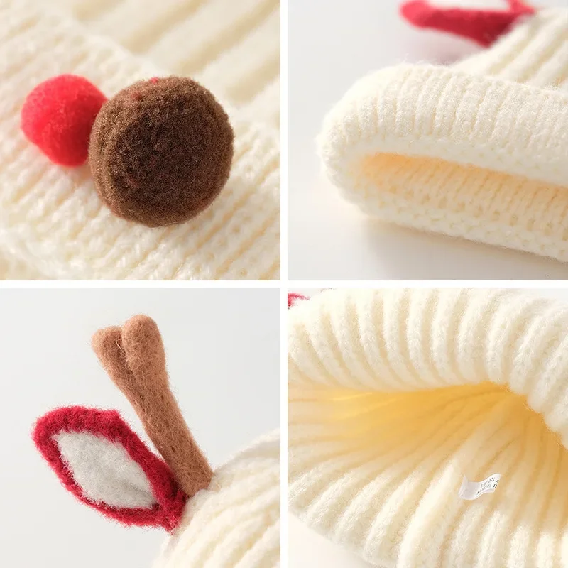 2025 Gorro coreano para bebé, gorro de punto cálido para invierno, gorro bonito de dibujos animados para bebés y niños pequeños, gorro de ganchillo C con orejeras - imagen 4