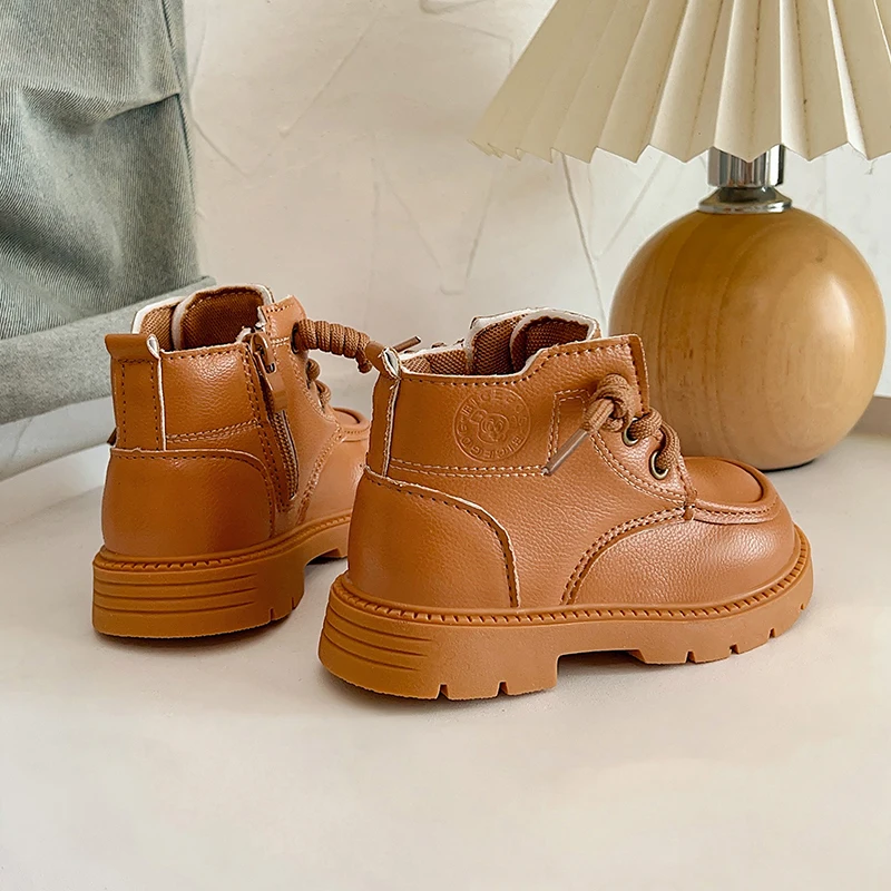 Zapatos de otoño e invierno para niños, botas informales para bebés y niños, suela suave antideslizante, botas impermeables para exteriores, zapatos para niños pequeños - imagen 5