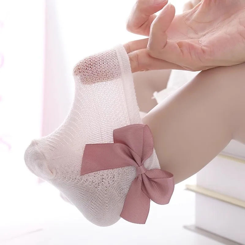 Calcetines verano bebé niña – Algodón transpirable con lazo - imagen 2
