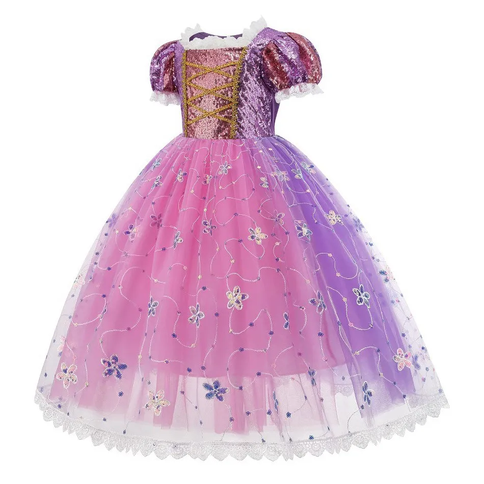 Disfraz de Rapunzel para niña pequeña, vestido de lujo para Halloween, ropa de Navidad, 3, 4, 5, 6, 7, 8, 9 y 10 años - imagen 2