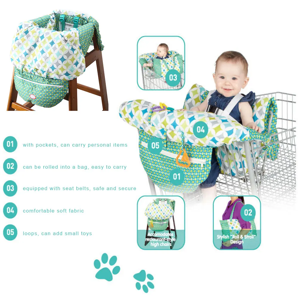 IMBABY-funda 2 en 1 para carrito de compras de bebé, cubierta de protección para carrito de bebé recién nacido, con cinturón de seguridad - imagen 4