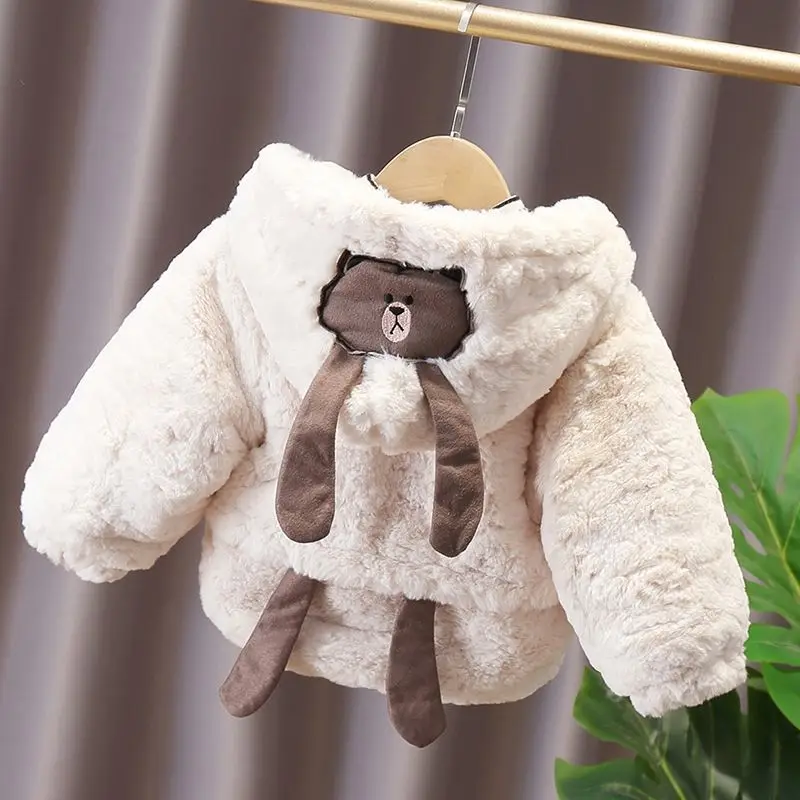 Abrigo de invierno con capucha para niño – Diseño oso - imagen 3