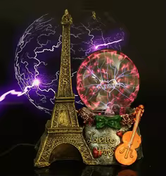 [Divertido] Torre Eiffel de París bola de Plasma electrostática luz esférica cristal mágico lámpara de vacaciones decoración de escritorio para el hogar/oficina
