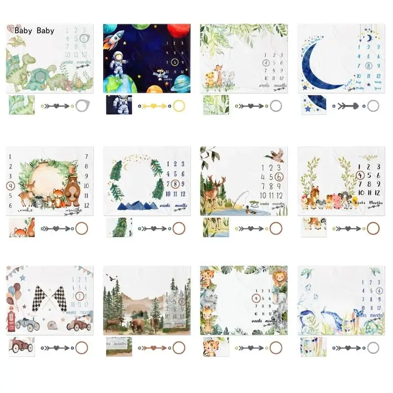 Manta hitos para recién nacidos, regalo ducha fondo crecimiento mensual para primer año, regalo ducha Q81A