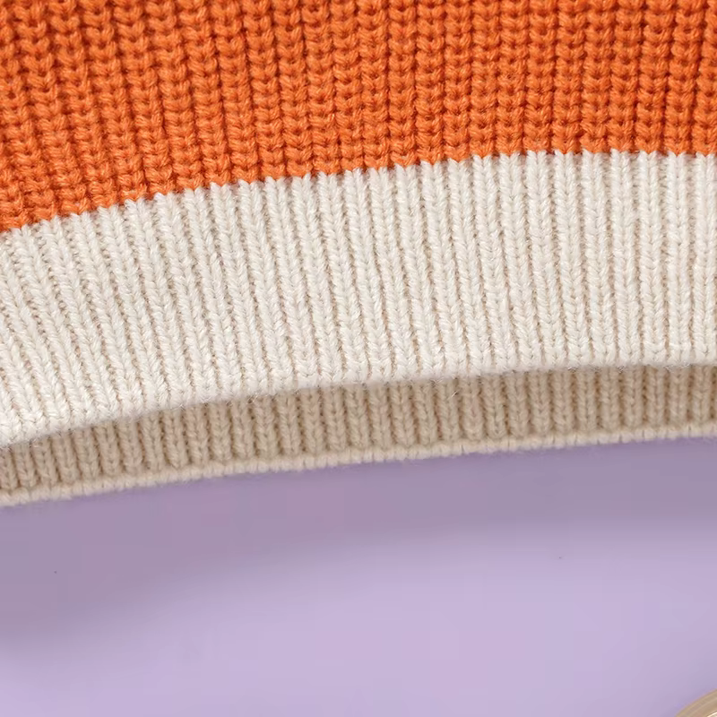 Jersey de punto invierno para niñas pequeñas en color naranja
