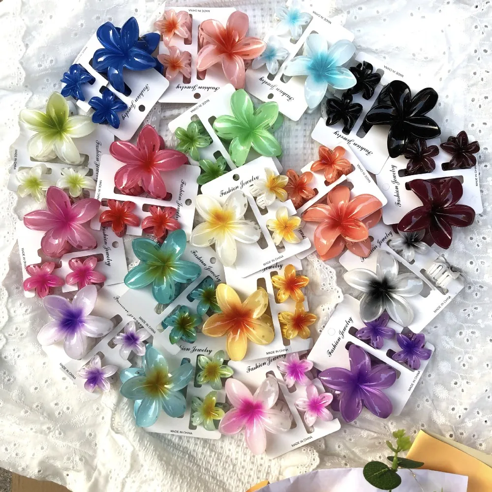 3 unids/set dulce flor colroful gradiente garras para el cabello Cola de Caballo Cip abrazadera pasadores horquillas para mujeres chica accesorios para el cabello de playa