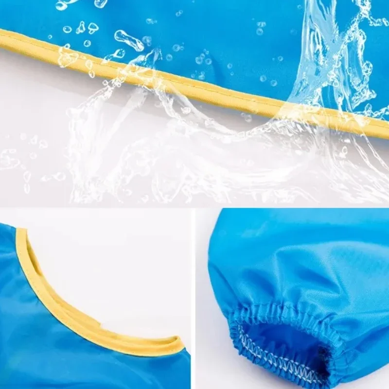 Delantal de manga larga impermeable para bebés, niños y niñas, Baberos de alimentación, pintura escolar, dibujo, artesanía artesanal - imagen 5