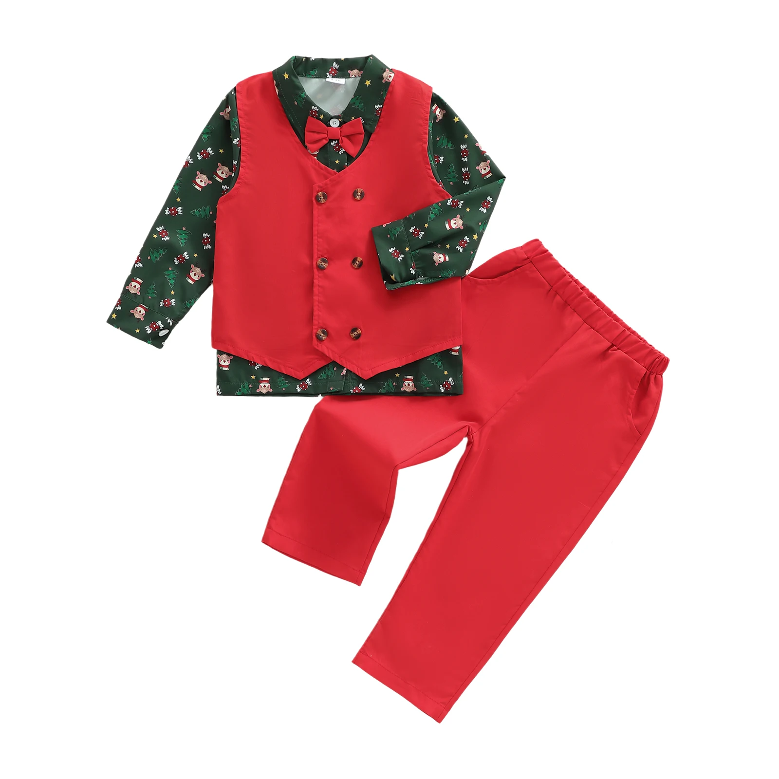 ViSgogo conjunto Navidad niño pequeño chaleco animal pantalón elástico - imagen 2