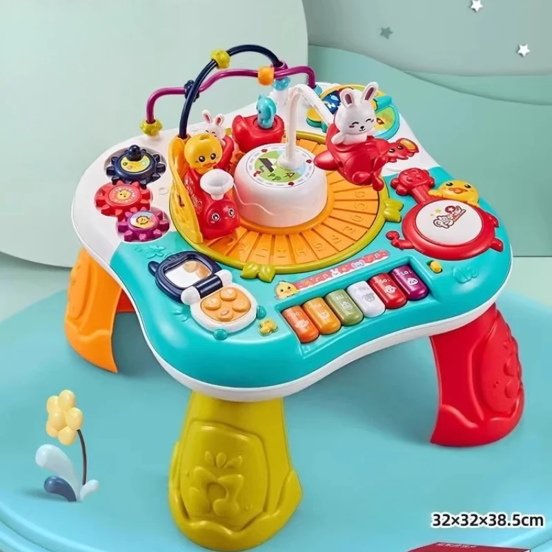 Mesa de actividades multifuncional para bebés, juguete educativo para 6-12 meses más, escritorio de aprendizaje desmontable, múltiples modos, regalo para niños y niñas