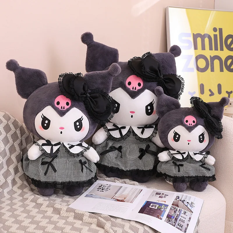 Kuromi My Melody Plush Toy para niña, peluches de Anime de estilo japonés, Lolita, con vestido, regalos de Navidad, 40/50/60cm - imagen 4