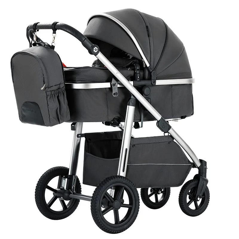 Carrinho de bebê Cochecito de bebé de cuatro ruedas, Cochecito de bebé de alto paisaje terrestre para bebés de 0 a 3 años, 1 año de garantía de calidad - imagen 3