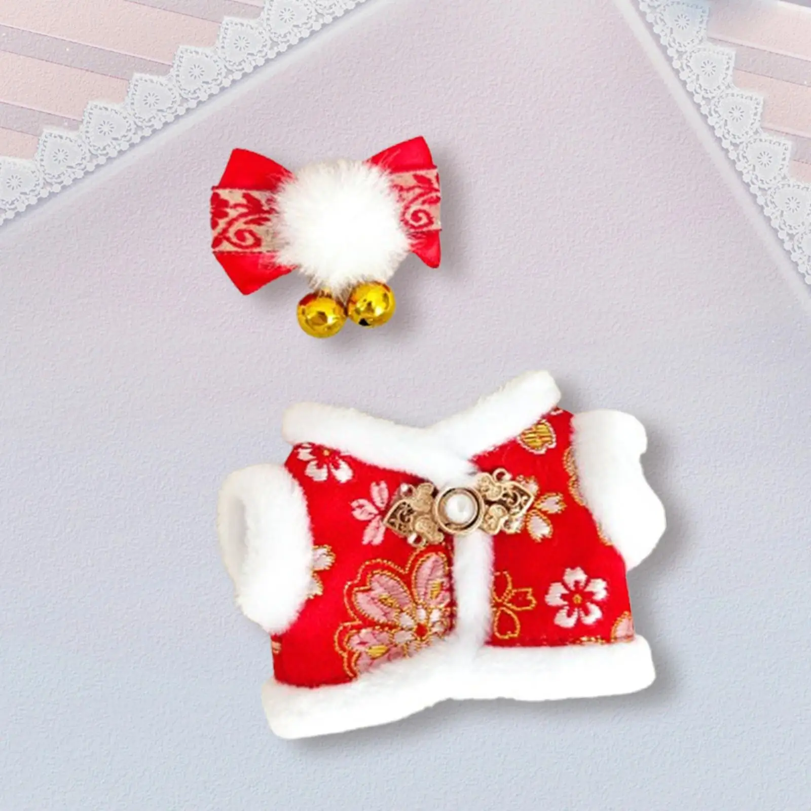 Plush Doll Clothes, Dress up with Headwear, Plush Doll Accessories Soft Cartoon Stuffed Animals Clothes for 5.91inch Doll