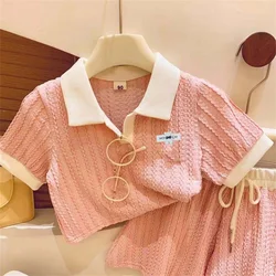 Conjunto de verano para niña: top manga corta y shorts – 2 piezas