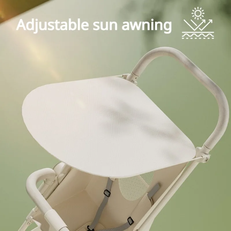 Cochecito plegable ligero para bebé, carrito con bandeja de comedor extraíble, parasol, cochecito infantil de viaje para niños - imagen 4