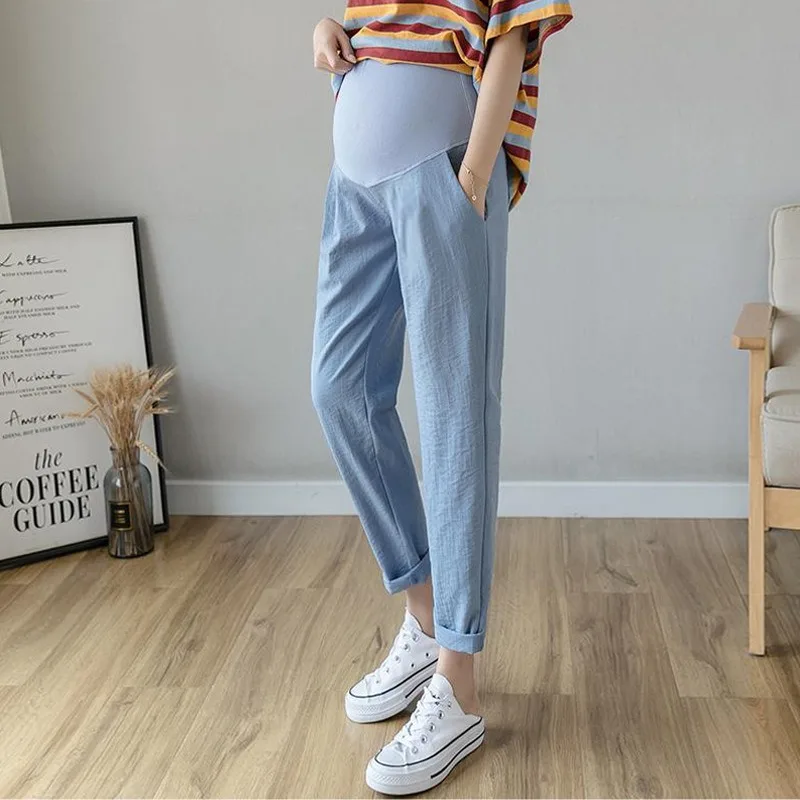 Capri premamá de pierna ancha con cintura alta y soporte abdominal - imagen 4
