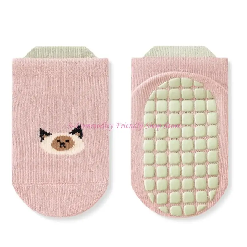 85ae 1 par calcetines antideslizantes para niños pequeños acogedores con calcetines piso bebé - imagen 2
