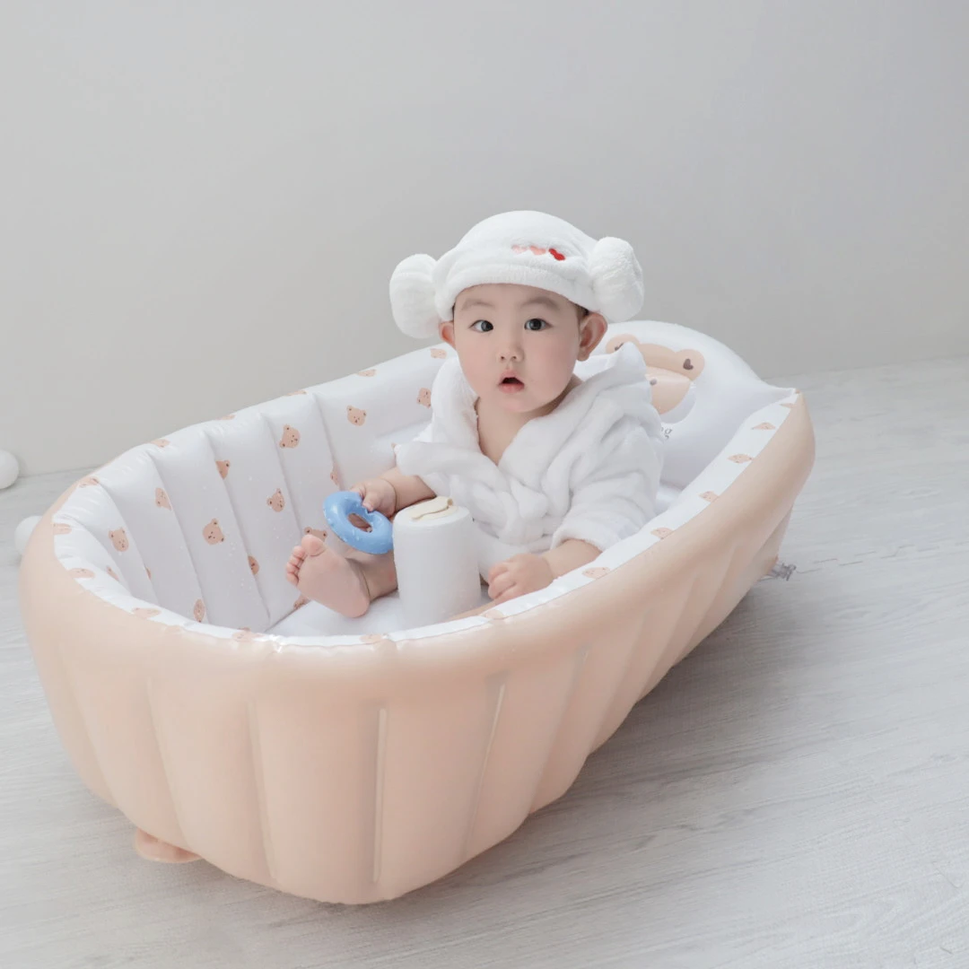 Bañera inflable portátil con soporte dorsal para bebé - imagen 3
