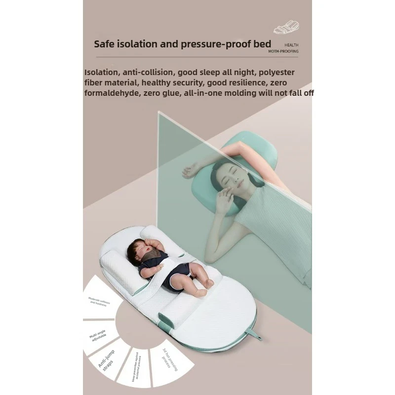 Almohada de alimentación para recién nacido, soporte ajustable para pendiente y columna vertebral, sin estrangulamiento, portátil, transpirable, lavable, certificado seguro - imagen 4