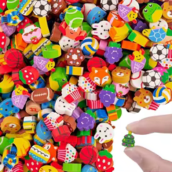 Mini gomas de borrar infantiles con diseños de frutas y animales