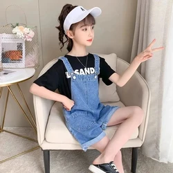 Pantalones vaqueros cortos cómodos para niña de algodón elástico