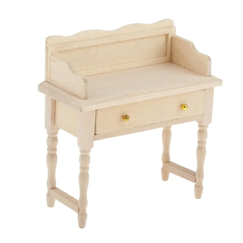 Escritorio miniatura antiguo para casa de muñecas – Mesa tocador - imagen 4