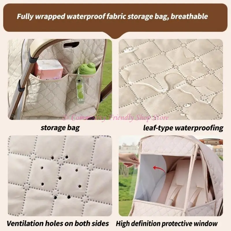 Protector de lluvia para cochecito de bebé – Resistente al viento - imagen 4
