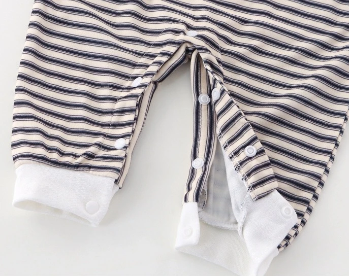 Somenie, mameluco Unisex de manga larga para bebé, traje de mono a rayas con cuello redondo para niño, ropa para niña, traje infantil de tendencia 1-3-6-9-12-24M - imagen 5