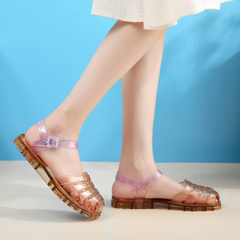 Sandalias plataforma de gelatina transparente niña – Punta cerrada - imagen 5