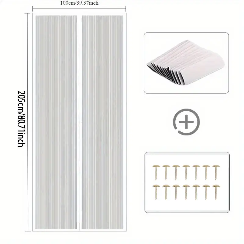 Nueva mosquitera magnética para puerta, cortinas de ventana de 100x210 Cms, cortinas de cierre automático, pantalla, textiles para el hogar y el jardín - imagen 2