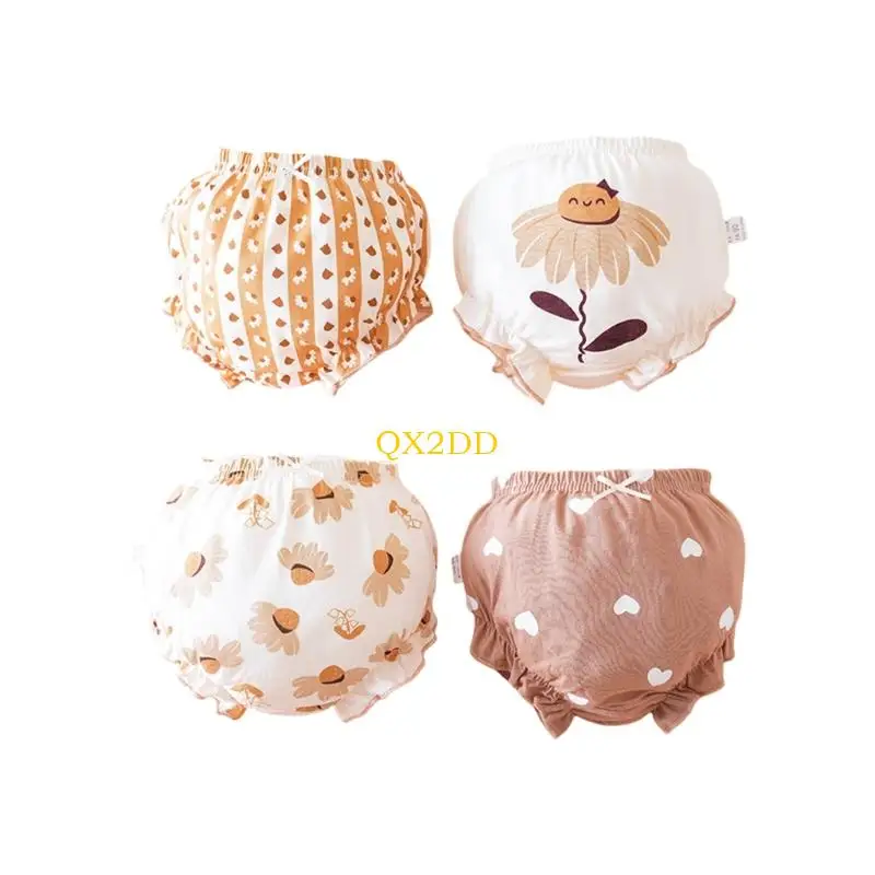 QX2D 4PCS Girls Strethery Wate Strisw Rear Fabrá suave juguetón durante 6 meses a 7 años - imagen 5