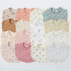 Babero de muselina floral para bebé niña – Algodón suave con volantes