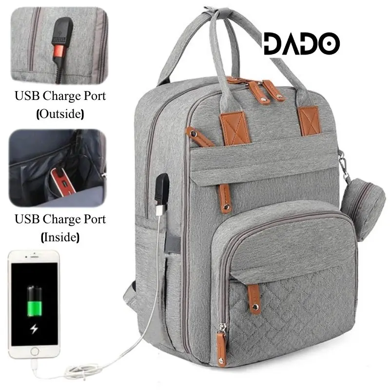 Bolsa de pañales de viaje impermeable con cambiador - imagen 2