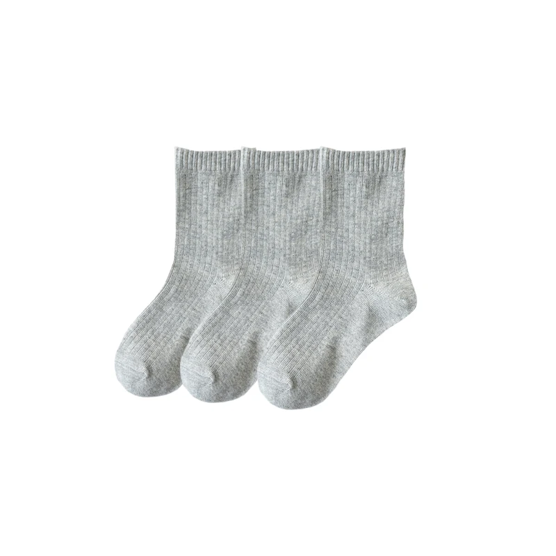 Calcetines Lawadka para niños, calcetines para niños de primavera y otoño para niñas, niños, negro, blanco, gris, calcetines deportivos de algodón para estudiantes de 1 a 12 años - imagen 3